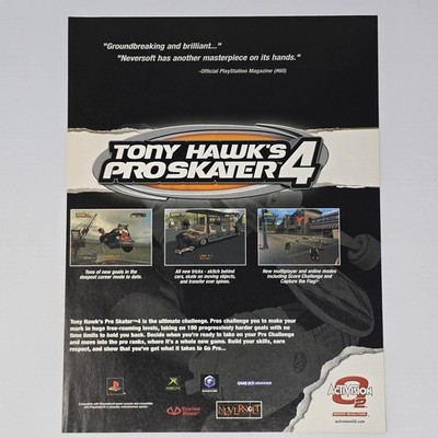Tony Hawk Pro Skater 4 Xbox PS2 GameCube Masterpiece Print Ad/Poster