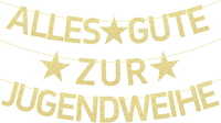 Jugendweihe Girlande Fertig AufgefäDelt Blauer Glitzer Dekoration FüR Teenager F