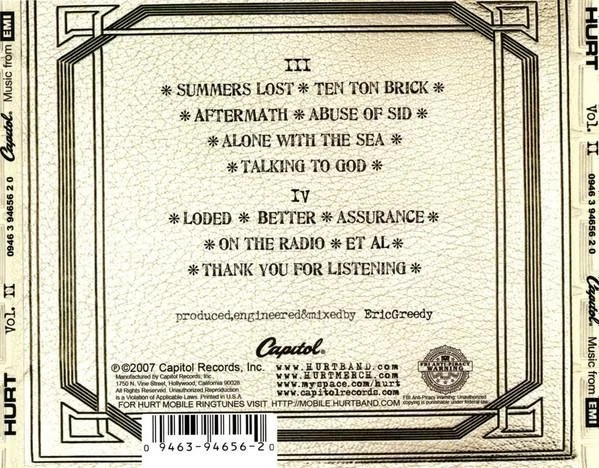 Hurt Vol. II CD USA Capitol 2007 094639465620 - Bild 2 von 3