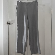 Alfred Dunner Stretch Velour Dress Pant Light Gray Straight Leg 10P Petite