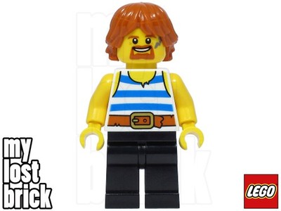 LEGO Castle - Schmied Minifigur gestreift Top aus 31120 (cas556) - TEIL AUSWÄHLEN