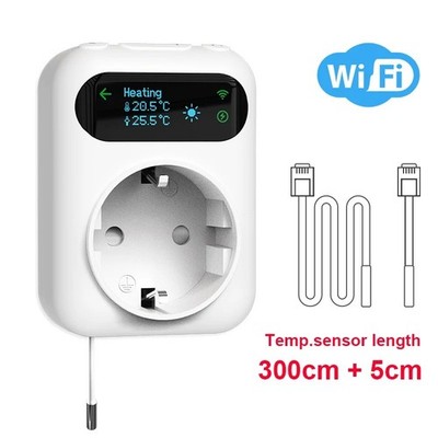 Tuya WLAN Digital Thermostat Steckdose 16A Steckdose Stecker Fernbedienung Temperaturregler