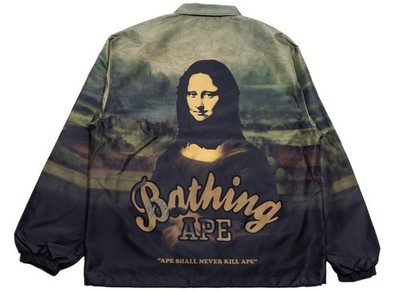 A Bathing Ape Art Mona Lisa Coach Jacket Size 2XL BRAND NEW Very