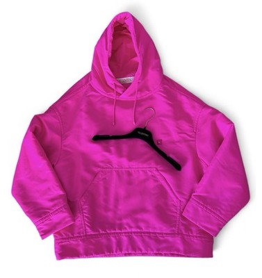 Valentino Pink Stud-detail Padded Hoodie Size Medium Oversized Men