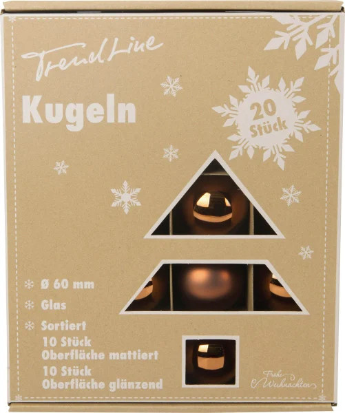 Trendline Weihnachtskugeln Aus Glas Ø 6 Cm Espresso 20 StüCk Weihnachtskugel-image