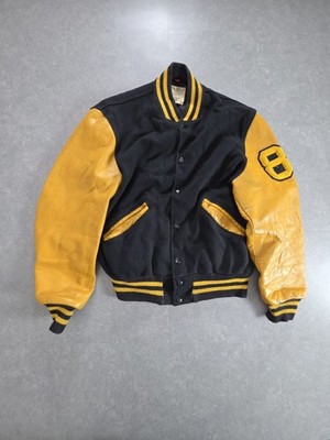 Vintage DeLong Sportswear Varsity Jacket Wolle und Leder 80er Jahre Größe 38
