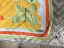 Vintage VERA Neumann chiffon scarf, Butterfly design, 42" square XL, orange