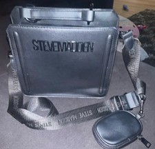 Steve Madden Black Shoulder Bag with Detachable Strap, Pouch, Logo Accent