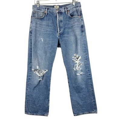 Citizens of Humanity Emery Crop Distressed Relaxed Straight In Heatwave Wash 28