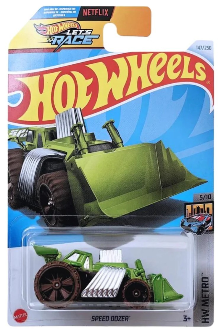 2024 HOT WHEELS SPEED DOZER BULLDOZER HW METRO 5/10 GREEN