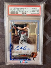 2021 Bowman Chrome Draft Colton Cowser Blue Wave Auto /150 PSA 10 Gem Mint