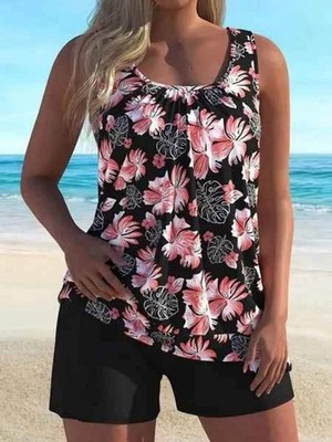 Women's Plus Size Tankini Swimsuit Two Piece Quick Dry Full Coverage XL-4XL