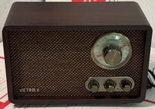 VICTROLA WILLOW VRS-2800 ROTARY DIAL RETRO WOOD BLUETOOTH FM/AM RADIO NICE