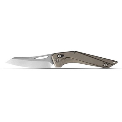 Petrified Fish Folding Knife Bronze Gray Alum Handle S35VN Plain SW PFP15BGAW