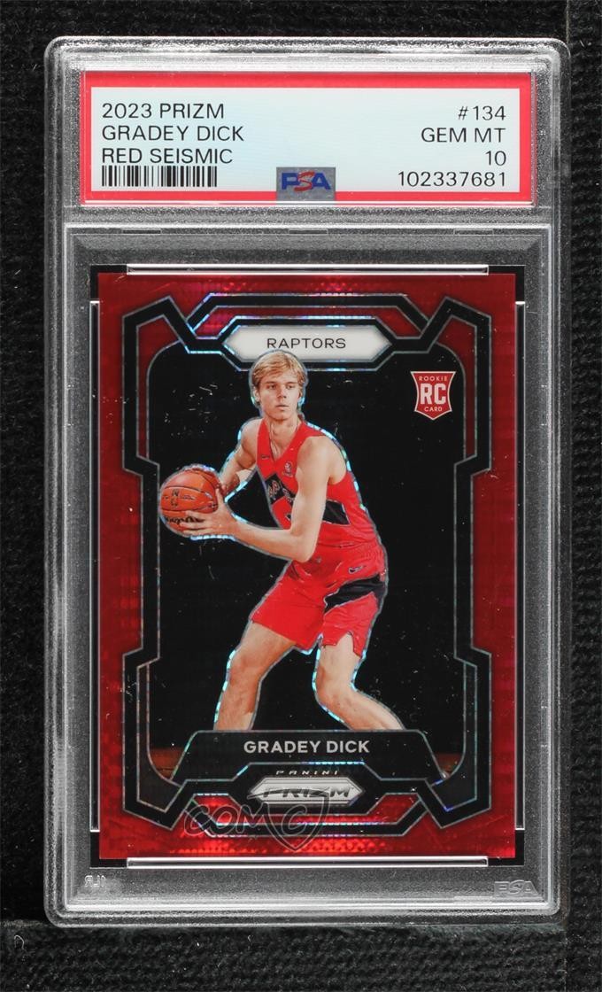 2023 Panini Prizm Red Seismic /299 Gradey Dick #134 PSA 10 GEM MT Rookie RC 0ch
