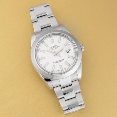 Rolex Datejust 41 126300, Stainless Steel, White Index Dial, Oyster Bracelet,...