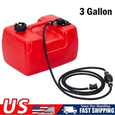 3 Gallon 12L Portable Marine Tank External Fuel Tank Outboard Boat Motor Gas