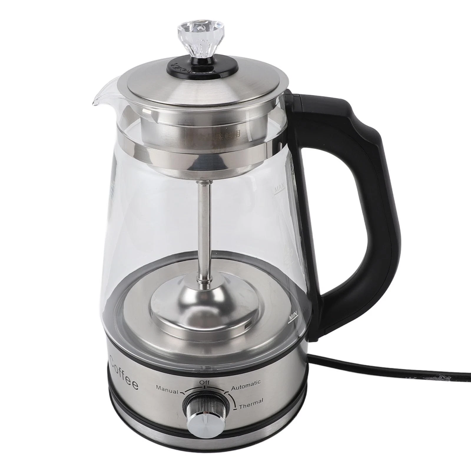 Electric Kettle, 1.2l 600w Glass Electric Tea Kettle 4 Speed Temperature Adju...