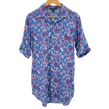 Ralph Lauren Intimates Sleepwear Women's Sm Floral Print Button Down Nightgown