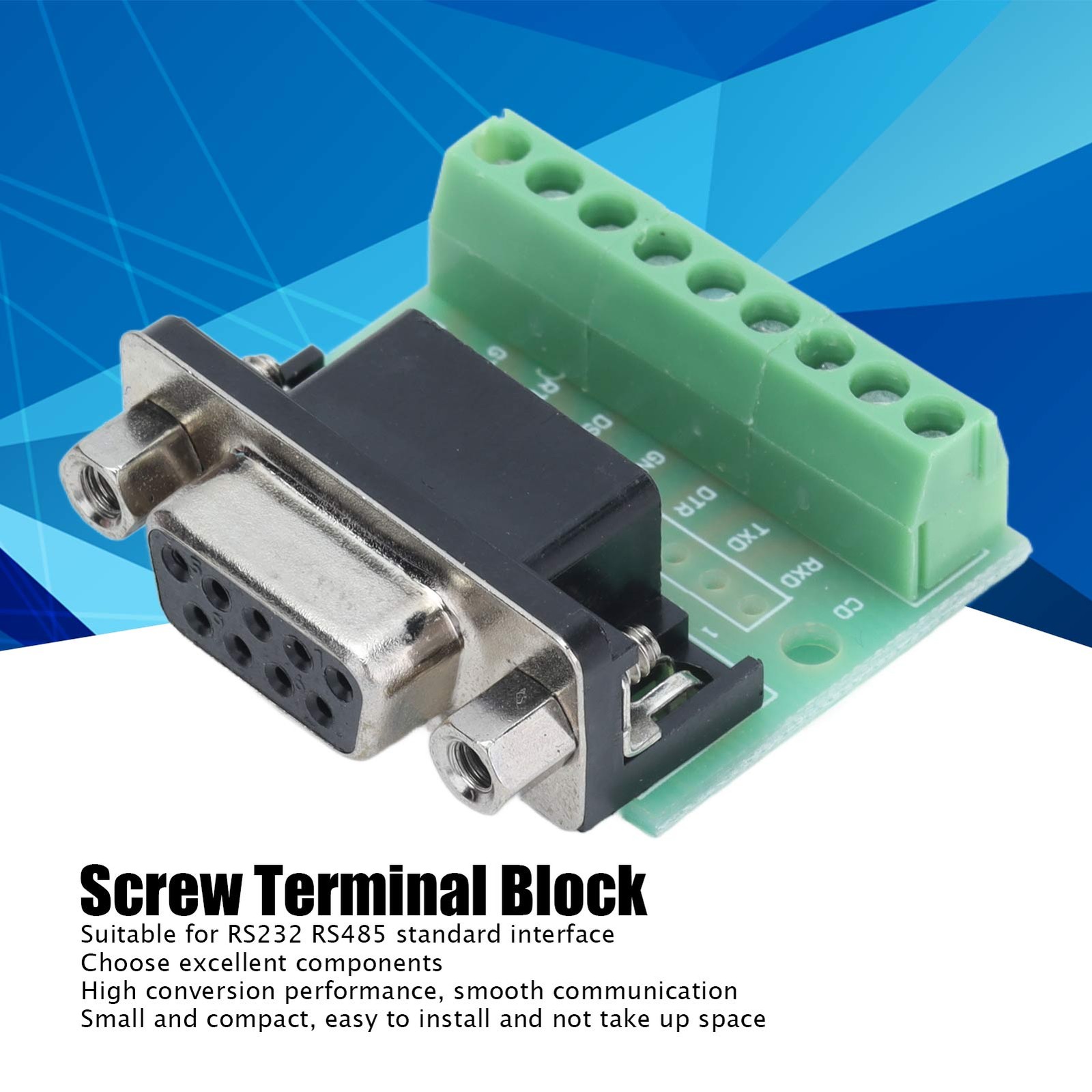 DB9 Female Terminal Board Compact Adapter For RS232 RS485 Premium
