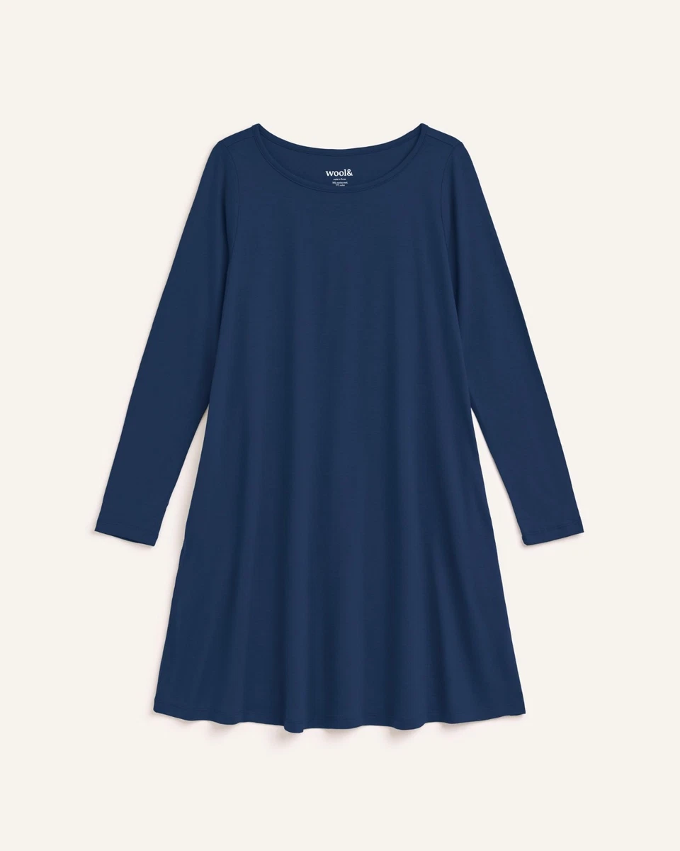 navy blue dress for baby girl Woolen A-Line Dresses for Women for sale main image 1