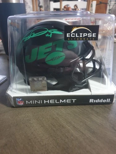 Sam Darnold New York Jets signed eclipse mini helmet Beckett BAS COA Green Ink