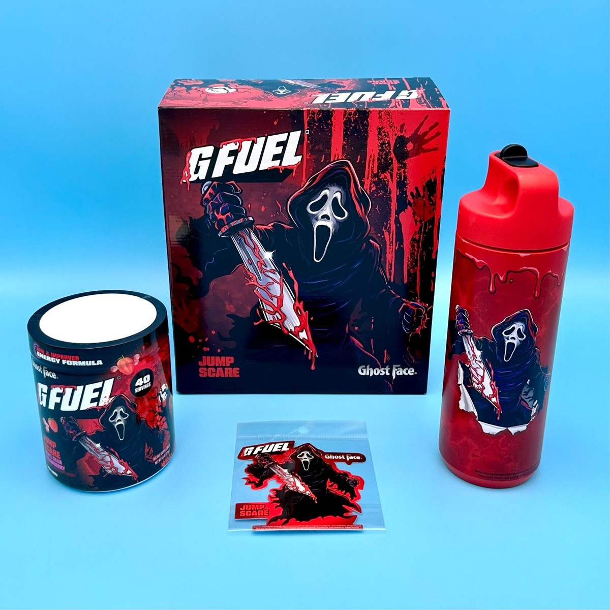 G Fuel Scream Ghost Face Jump Scare Collector's Box Tub Metal