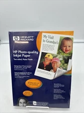 NEW HEWLETT PACKARD Photo Quality injet PAPER Two-Sided Matte 100 8.5 x 11