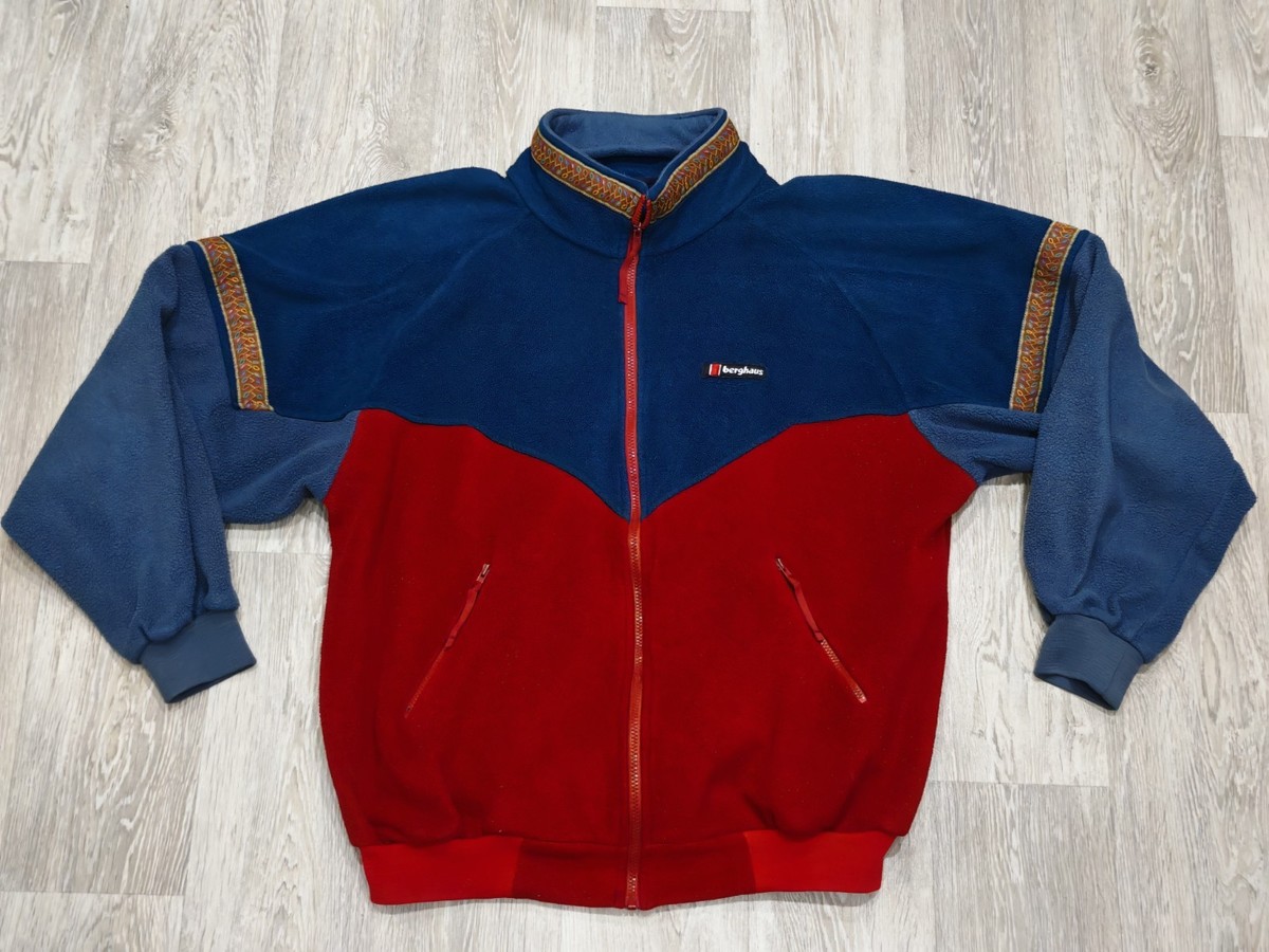 BERGHAUS CHINOOK XCT Vintage 90s Polartec Windstopper Fleece Red