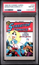 1992 DC COSMIC CARDS 174 SENSATION COMICS 1 PSA 8
