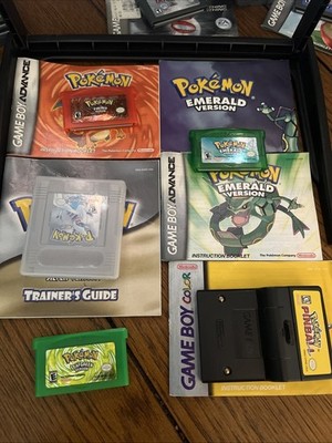 Gameboy Pokemon Bundle (5 Games) Emerald; Leaf Green; Fire red; Silver; Pinball