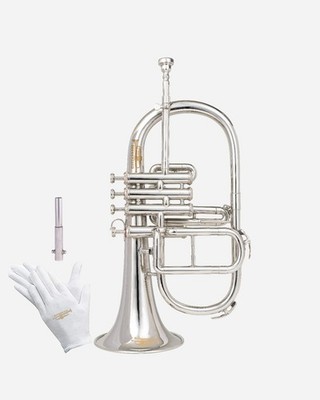 Flugel Horn NICKE Bb Flat 4 Valve With Hard Case Mouthpiece FLUGELHORN