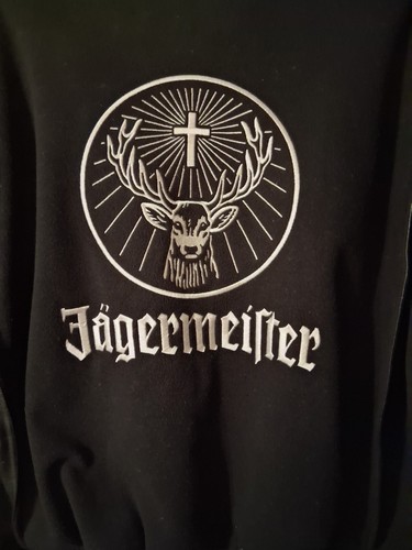 Chaqueta De Colección Jäegermeister Varsity/Letterman Para Hombre Talla S Negra Con Mangas De Cuero - Imagen 6 de 7