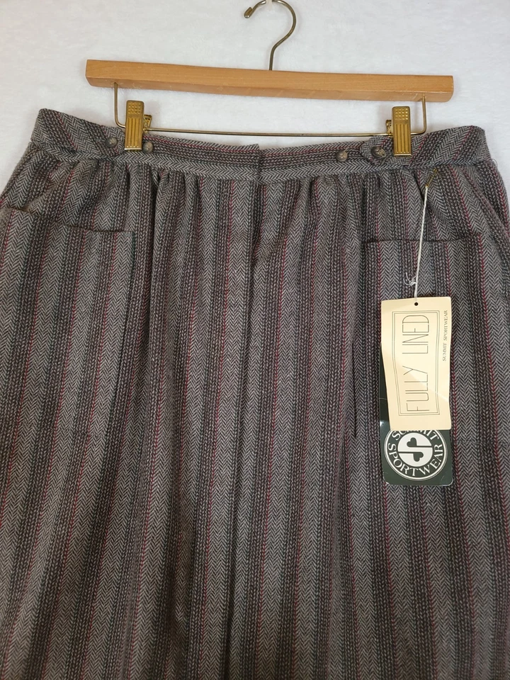 Falda vintage Summit Sportswear mezcla de lana espiga a rayas talla 16 (33) Foto 4 de 4