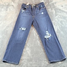 Levi's Women's Jeans Ribcage Straight Ankle Size 29 High Waist Distressed