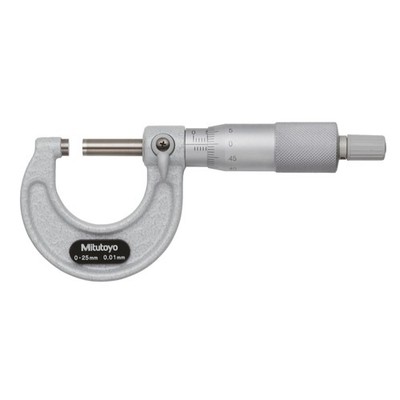 Outside Micrometer, Baked-Enamel Finish, Ratchet Stop, 0-25mm Range, 0.01mm G...
