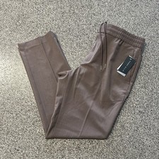 Perry Ellis Slim Fit Drawstring Wool Dress Pants Performance Wine Heather