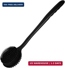 Silicone Back Scrubber for Shower Body Brush with Long Handle Double Sided Bath