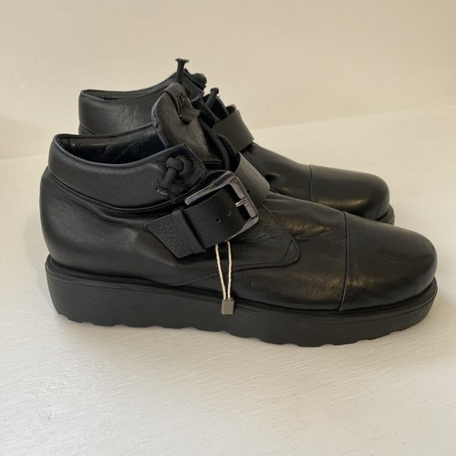 IXOS Black Leather Chunky Ankle Boots Sneakers - As New - Size 41 EUR - Italy - Bild 2 von 13