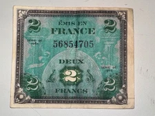 1944 France 2 Francs Allied Military Currency – WWII Issue
