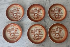 Vtg Zaberer's Restaurant Abraham Lincoln Bread Plates Set of 6 NJ Sterling Ohio