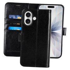 Wallet Case for 6.3 inch,Magnetic Flip Cover with Card Holder iPhone 17 Black
