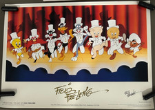 Looney Tunes Warner Bros 1992 Poster Signed B...