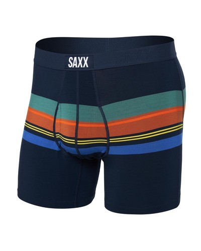 SAXX Underwear Co. Men's Ultra Super Soft Boxer Brief Fly, League Stripe-Navy...