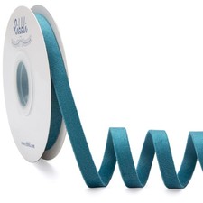 Dusty Turquoise Blue Velvet Ribbon Double Faced 3/8 Inch 10-Yard Spool Decor