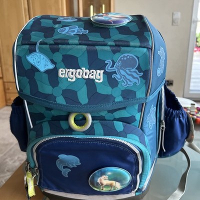 Ergobag Cubo Schulranzen, Kletties grün blau 4 teilig