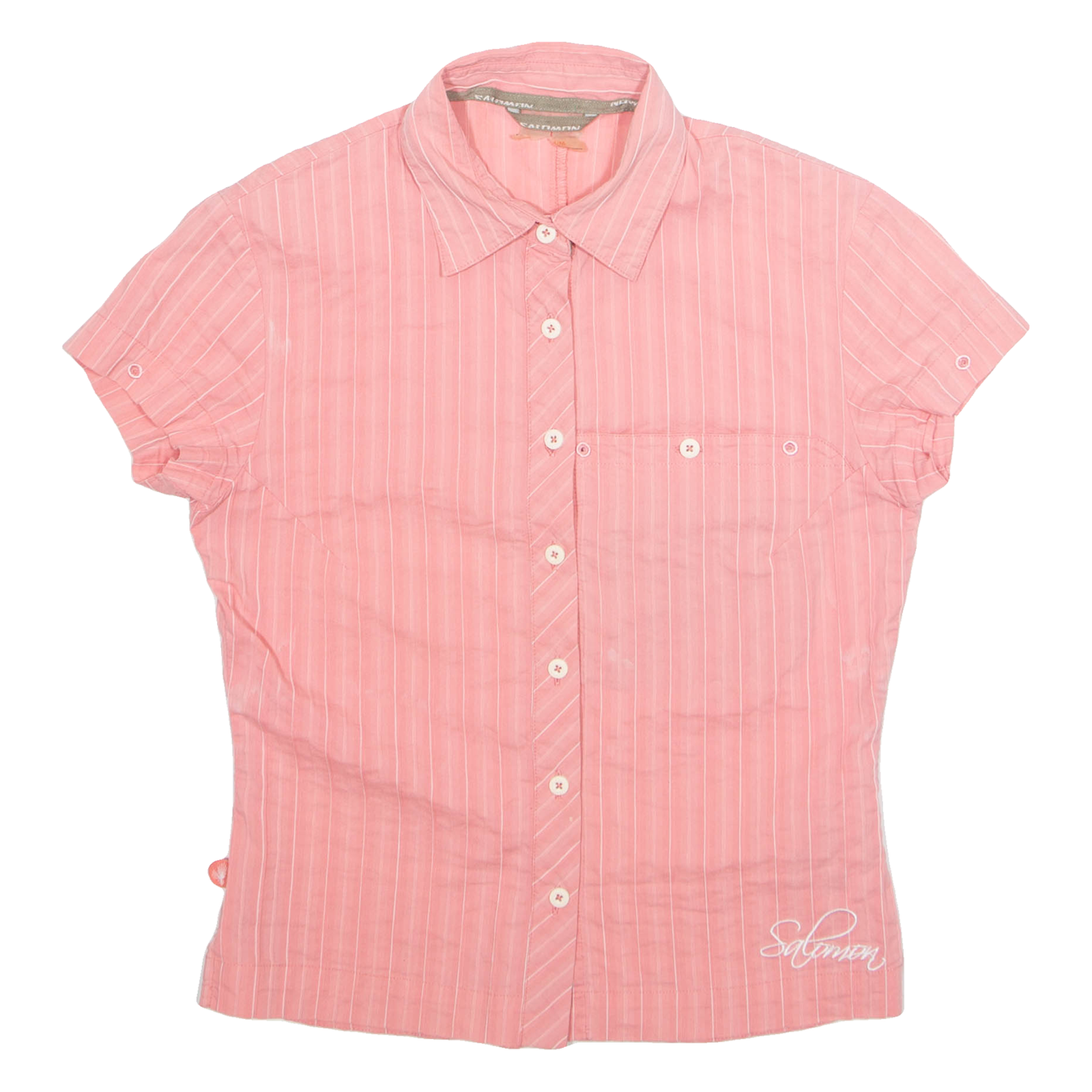 SALOMON Camicia donna rosa a righe manica corta M