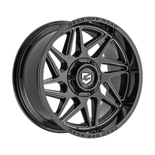 Gear Off Road Wheels 761BM Ratio 22x10 -19 Black & Milled 6X135 6x139.7 (QTY 4)