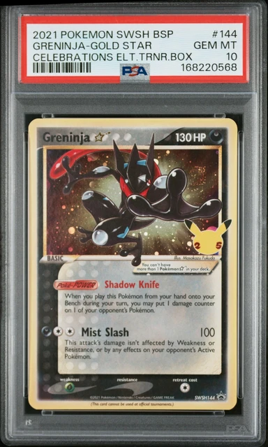 2021 POKEMON SWSH BLACK STAR PROMO #144 GRENINJA-GOLD STAR PSA 10