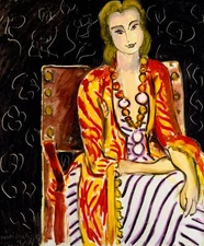 Henri Matisse Persian Robe and Large Amber Necklace 1942 17" x 22" Quality Print